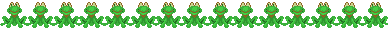 line of frogs dancing