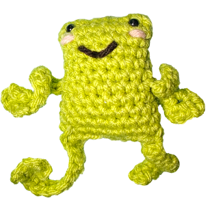 crochet frog plush