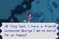 turtle dialogue: at long last i have a friend! lonesome george i am no more! i'm so happy!